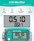LCD display of Three Quarters Inch Inline Turbine Flow Meter for Water and Fuels, showing flow rate measurement and features.