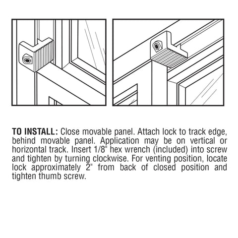 Tough As Nails Aluminum Sliding Window Locks With Tamper Resistant Allen Screw Design And Smooth No Mess Install For Standard Quarter Inch Metal Tracks Keep Ya Kids Safe Included Two Piece Set installation instructions for window locks.