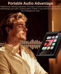 Person enjoying music with 64GB Bluetooth MP3 Player with 2.8 Inch Touch Screen HiFi Music Player for on the go crisp lossless sound.