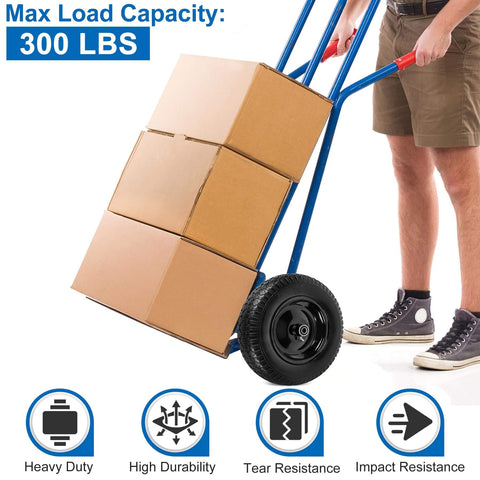 Flat Free Wheelbarrow Tires And Wheels 14.5 Inch Universal Fit Solid Tires For 5/8 Inch Or 3/4 Inch Bearings used on hand truck carrying boxes