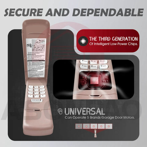 Universal Garage Door Opener Keypad All In One That Plays Nice With 17 Brands Including Chamberlain LiftMaster Craftsman Genie