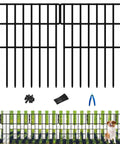 No Dig Animal Barrier Fence Kit 27ft Long 17in High Garden Border Fence With 25 Rustproof Metal Panels, tools and layout shown