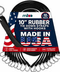 Pack of 10 Heavy Duty Rubber Bungee Cords With Hooks For Tarp And Cargo Straps Made In USA Durable Tie Down Gear