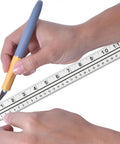 Durable Aluminum Yard And Meter Stick 39 Inch 100 Cm With Metric Conversion Tables And Hang Hole For Home Office Classroom Real Handy For Quick Measurements Graduated In Eighths On One Edge And Millimeters On The Other For Easy Measuring, held in hand