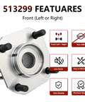 Pair Front Wheel Hub Bearing Assembly For Nissan Sentra 2007 2008 2009 2010 2011 2012 2.0L Non ABS Models Wheel Hub Replacement