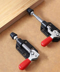Heavy Duty 2 Pc Toggle Clamps With Comfort Grip Sleeves, Solid Cast Iron Woodworking Push Pull Straddles For Rapid And Secure Workshop Clamping Projects Any Time, red handle
