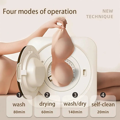 Ditch The Laundromat Compact 2 In 1 Washer And Dryer With Lcd Display, showing four operation modes for laundry.