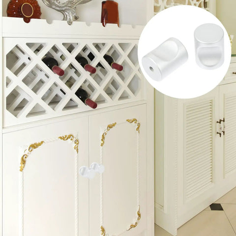 12 Pcs Matte Single Hole Cylindrical Cabinet Door Handles on white cabinet doors