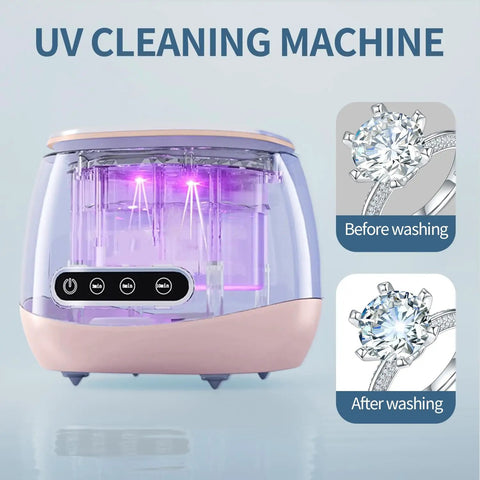 48kHz Ultrasonic Retainer Cleaner For Dentures And Aligners, Seriously Cleans Bacteria And Grime From Tiny Crevices, Safe For Braces, Easy Daily Dental Care Gadget That Keeps Your Smile Fresh And Ready For The Day, UV cleaning machine