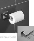 Hardwearing Stainless Bathroom Hardware Set With 24 Inch Towel Bar Two Towel Hooks Toilet Paper Holder And Hand Towel Rail In Brushed Nickel Finish Rust Resistant SUS304 Bath Accessories For A Sleek Modern Bathroom Upgrade Easy Install No Fuss - Brushed Nickel Toilet Paper Holder