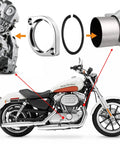 No Sweat Exhaust Gasket Flange Install Kit With Top Tier Nuts Quick Change Clamps and Corrosion Resistant Washers for classic V Twin motorcycles.