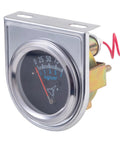 Oil pressure gauge kit with chrome bezel and black dial; universal fit with plastic tube and threaded fittings