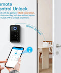 Smart Key Lock Box With Bluetooth Unlock Fingerprint Recognition TTLock App Control Ekey Passcode IC Card Access shown on door
