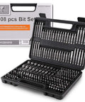 208 Piece Screwdriver Bit Set With Security Bits, Chrome Vanadium Steel Pro Grade Tools in case with quick release extension