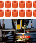 Built Like A Tank 12 Piece 3D Printer Heat Bed Leveling Kit With 16mm Silicone Columns displayed with printer in action.