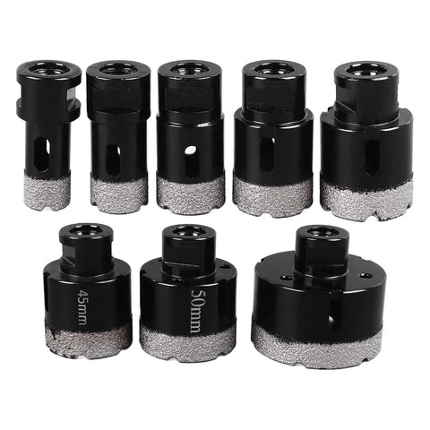 8-piece diamond hole saw kit, 20mm-68mm, for marble, glass, ceramic tile and concrete, Kickstart Your DIY Project With This Awesome 8-Pc Grit Hole Saw Kit Designed For Drilling Marble Glass Ceramic Tiles And Concrete With Sharp Diamond Tips That Make Hard Work Easy Peasy.