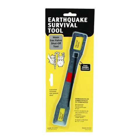 Earthquake Survival Tool Emergency Gas Shut Off Wrench Made In USA with zinc plated steel and reflective tape packaging