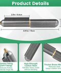 4 Pack 6 Inch Heavy Duty Weld On Hinges Bullet Barrel Shape with Grease Zerk Fitting, Solid Carbon Steel, detailed dimensions shown.