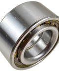 Close-up of a metal front wheel bearing from the Front Wheel Bearing And Hub Kit For 1996 2000 Toyota RAV4 Two Bearings And Two Hubs Includes Easy Drop In Installation For A Smooth Ride And Quiet Operation Perfect For DIY Auto Repair And Replacing Worn Front Axle Components
