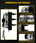 Side view of 14 Inch Shutter Exhaust Fan Wall Mount With Aluminum Blades, showing features like OSHA grille and power cord.