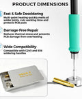 Copper Desoldering Tip Set For Joysticks And Controller Repair, C245 900M Adapter, Multi Point Heating For P4 P5 Xbox And Switch, Precision Alignment, Easy Heat Up, Pro Grade Soldering Tips shown with adapter and case