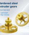 Gold DLC Slant Gear Kit Brass Extruder Gear for Bambu Lab P1P P1S X1C X1E 3D Printers with Golden RNC Coating
