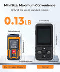 262 Ft Laser Tape Measure For Home DIYers And Real Estate Pros, Fast Accurate Readings Under 0.5s, Switch Between M In Ft And Front Or Rear Reference, Portable Pocket Laser Measuring Tool For Jobsites, compact orange ABS body next to standard model