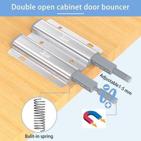 Heavy Duty Magnetic Push Latch Set 4 Pack Double Push To Open Cabinet Catches For Doors And Drawers No Handle Kitchen Hardware Seamless Modern Look Durable Latch System
