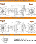 Heavy Duty Workhorse Planetary Gearbox Helical Gear Reducer For 86 Stepper Motors With 14mm Shaft And 70 To 1 Reduction technical drawing.