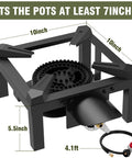 100,000 BTU High Pressure Propane Burner Stove With Heat Shield Guard, 4.1ft Regulated Hose For Outdoor Cooking