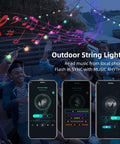 Outdoor Smart String Lights With App Control, 50 Feet Waterproof RGB G40 LED Bulbs, 25 Lights, Music Sync for patio.