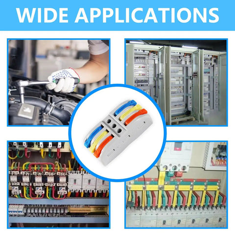 Three In Three Out Lever Nut Wire Connectors For Quick Push In Splice No Tools Needed Easy Snap In Terminal Block AWG 28-12 use