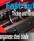 Close-up of manganese steel blade in Electric Hay Cutter Machine For Farm 800 Kilograms Per Hour Workhorse Cutter.