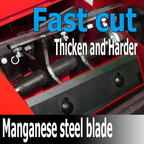 Close-up of manganese steel blade in Electric Hay Cutter Machine For Farm 800 Kilograms Per Hour Workhorse Cutter.