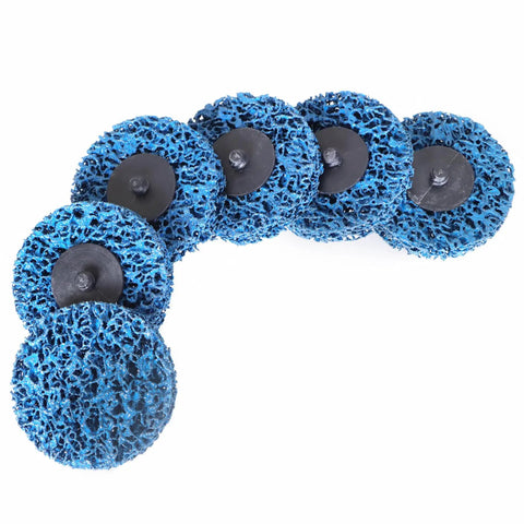 25 Pack 3 Inch Quick Change Strip and Clean Discs for Paint and Rust Removal Heavy Duty Beefy Non Woven Nylon with Extra Coarse Grit Blue