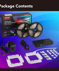 HDMI 2.0 Sync LED Backlights For 65 To 90 Inch TVs Lit 4K 60Hz Ambient Light Strips package contents with sync box
