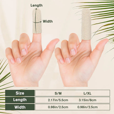 Cotton Finger Cots 20 Pack For Cracked Skin And Eczema Calluses Moisture Wicking Breathable Hand Protection S/M and L/XL sizes