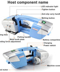 Detailed view of Straight Up Heavy Duty Battery Powered Electric Strapping Gun with labeled components for better usability.