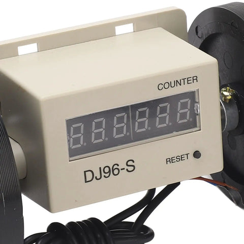 Close-up of Mingzhe Digital Metric Measuring Wheel display showing distance readings, 0.01-999999m capacity.