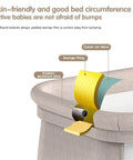 Close-up view of Smart Electric Baby Bedside Crib And Bluetooth Bassinet For Room Sharing with padded sponge filling and aluminum alloy detail.