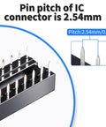 Close-up of 30 Pack 20 Pin DIP IC Socket Kit, 2.54mm Pitch Solder Friendly DIP Socket Adaptor with pin pitch detail