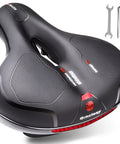 Super Comfy Wide Bike Seat For Women And Men With Memory Foam Cushion Anti Shock Padding Dual Shock Absorption Universal Fit