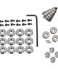 12 Piece Router Bit Bearing Accessory Kit With Top Mounted Ball Bearings, Screws And Wrench For Woodworking, Pro Grade Router Bits Compatibility And Replacement Tools, showing bearings, screws, and wrench layout.