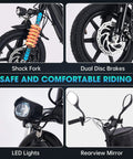 Three Wheel Electric Trike For Adults With 500W Peak Brushless Motor Foldable Ebike 480Wh Removable Battery Easy Step Through Frame Two Seats Up To 45 Miles Stable Senior Friendly Ride Gift For Parents, front wheel shock and disc brakes