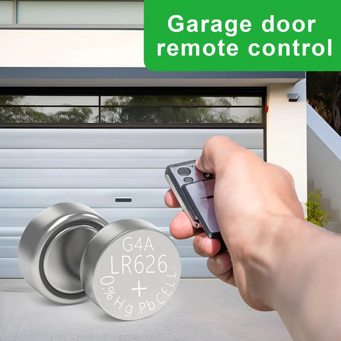 SR626SW Watch Battery 10 Pack AG4 Alkaline Button Cell 377 376 LR626 1.5V Solid Heavy Duty Leak Proof Cells near garage door remote.