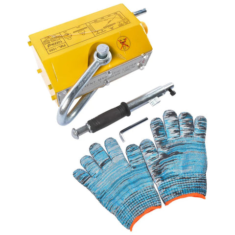 Permanent Magnetic Lifter Lifting Magnet For Steel Sheets 2200 Lbs 1000 Kg Neodymium Hoist with accessories and gloves