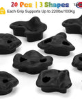 Large Rock Climbing Holds 20 Pack With Easy Mounting Hardware Three Shapes For Indoor Outdoor Climbing Walls Frames Tree Houses