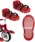 Adjustable Tricycle Pedal Foot Support With Secure Straps No Slip Foot Holder Easy Install For Safe Riding Red