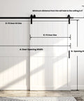 48x84 Double MDF Sliding Barn Doors White Waterproof Space Saving Design Includes 8FT Bypass Hardware Kit Easy Install Fits 84-88in Opening