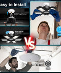 4 Pack Ultra Bright LED Garage Lights 28,000 Lumens With 6 Plus 1 Deformable Panels 6500K Cool White E26 Screw In Bulbs Installation Comparison